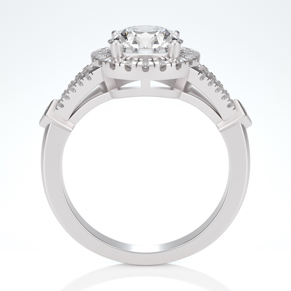 1.5ct D, VVS1 Moissanite Halo Ring - Picture 6 of 8